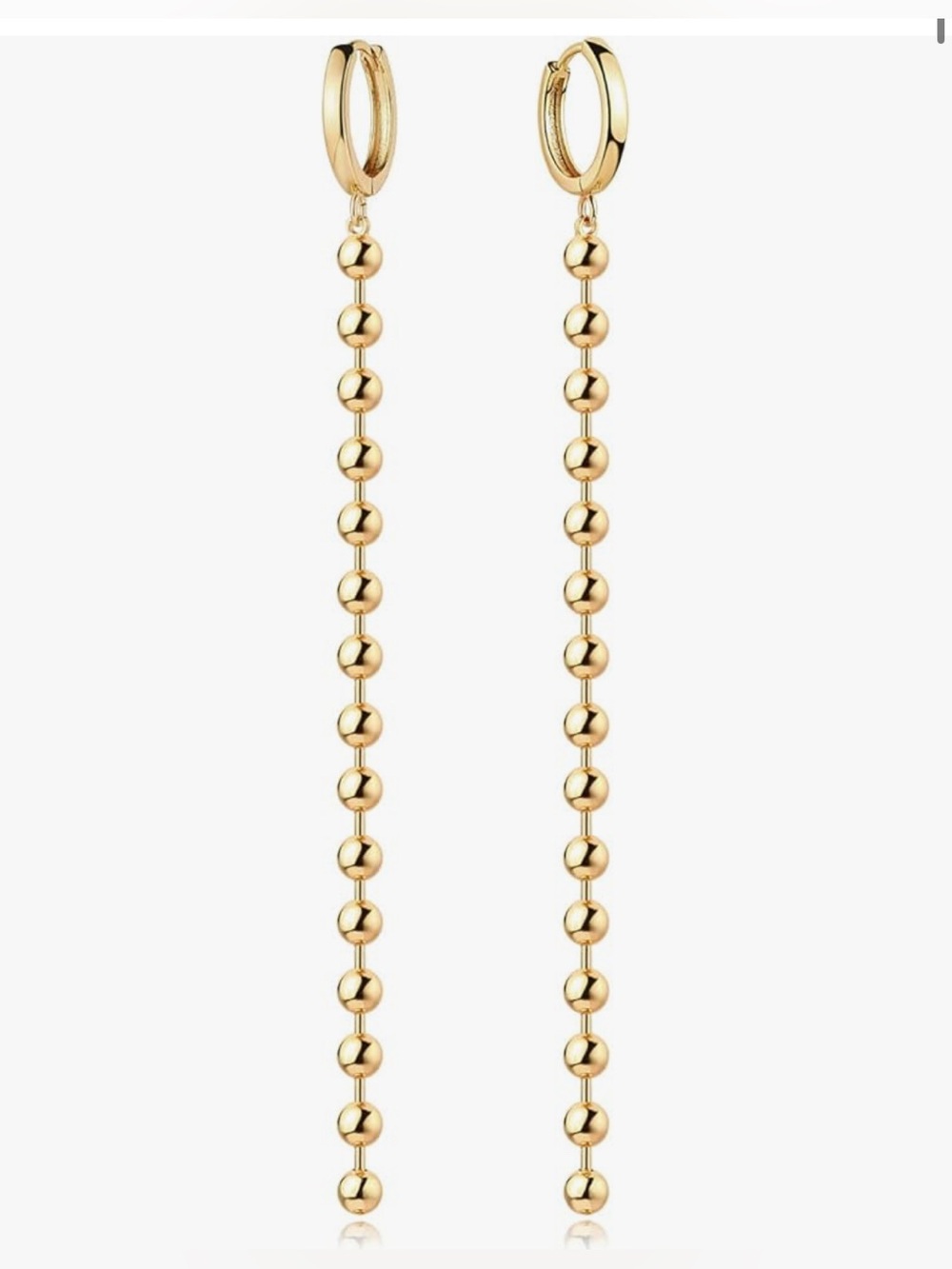 Gorgeous Neiman Marcus 18KT Gold Filled dainty Long Bead dangle Earrings - Picture 1 of 3